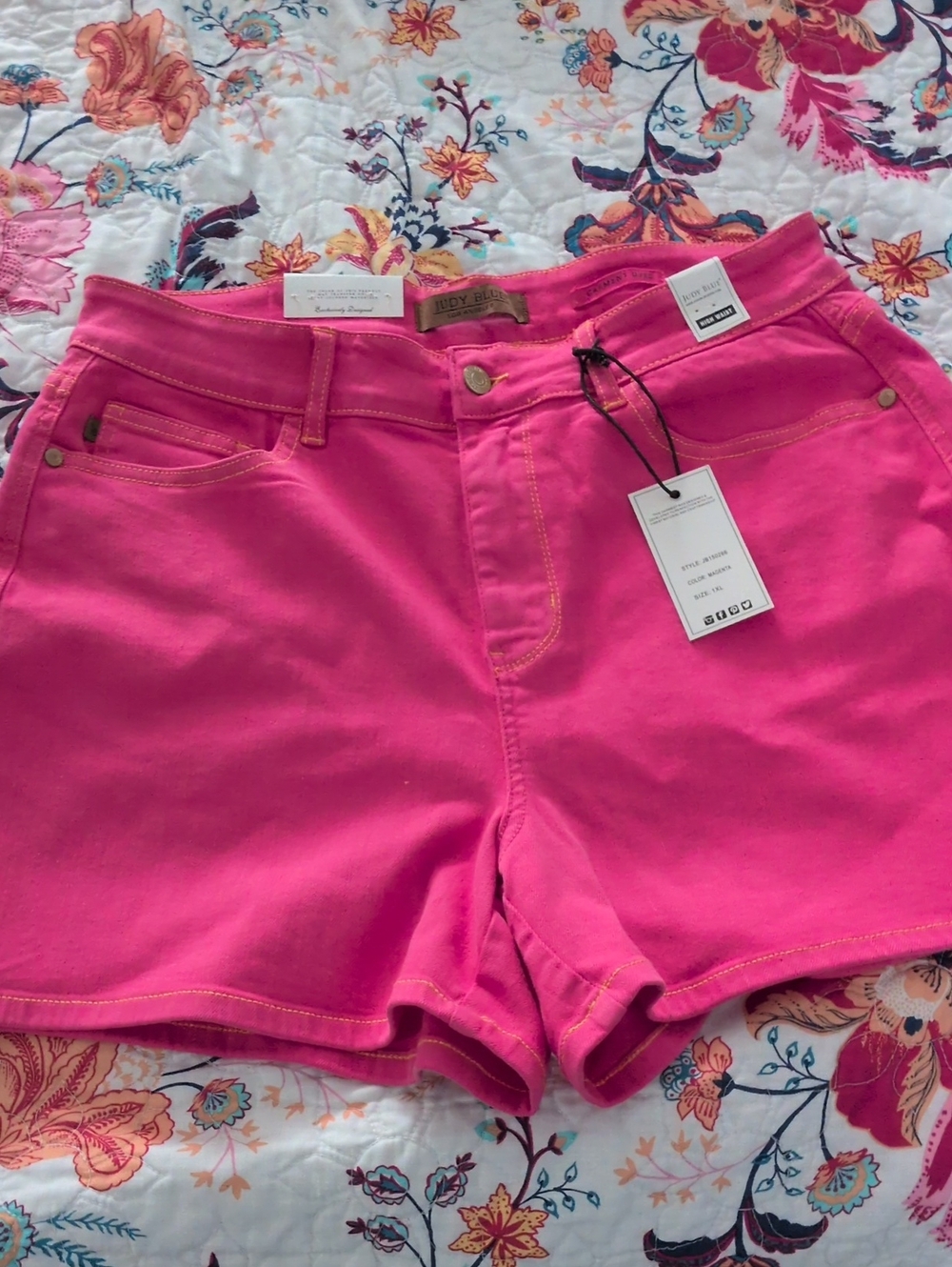 Judy Blue Vibrant Pink High-Rise Jean Shorts